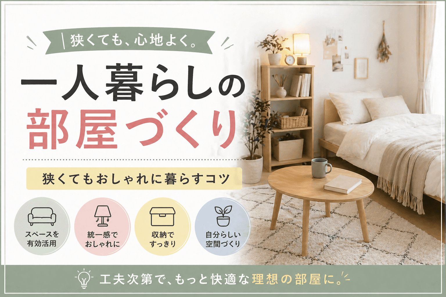 一人暮らしの部屋づくり|狭くてもおしゃれに暮らすコツ