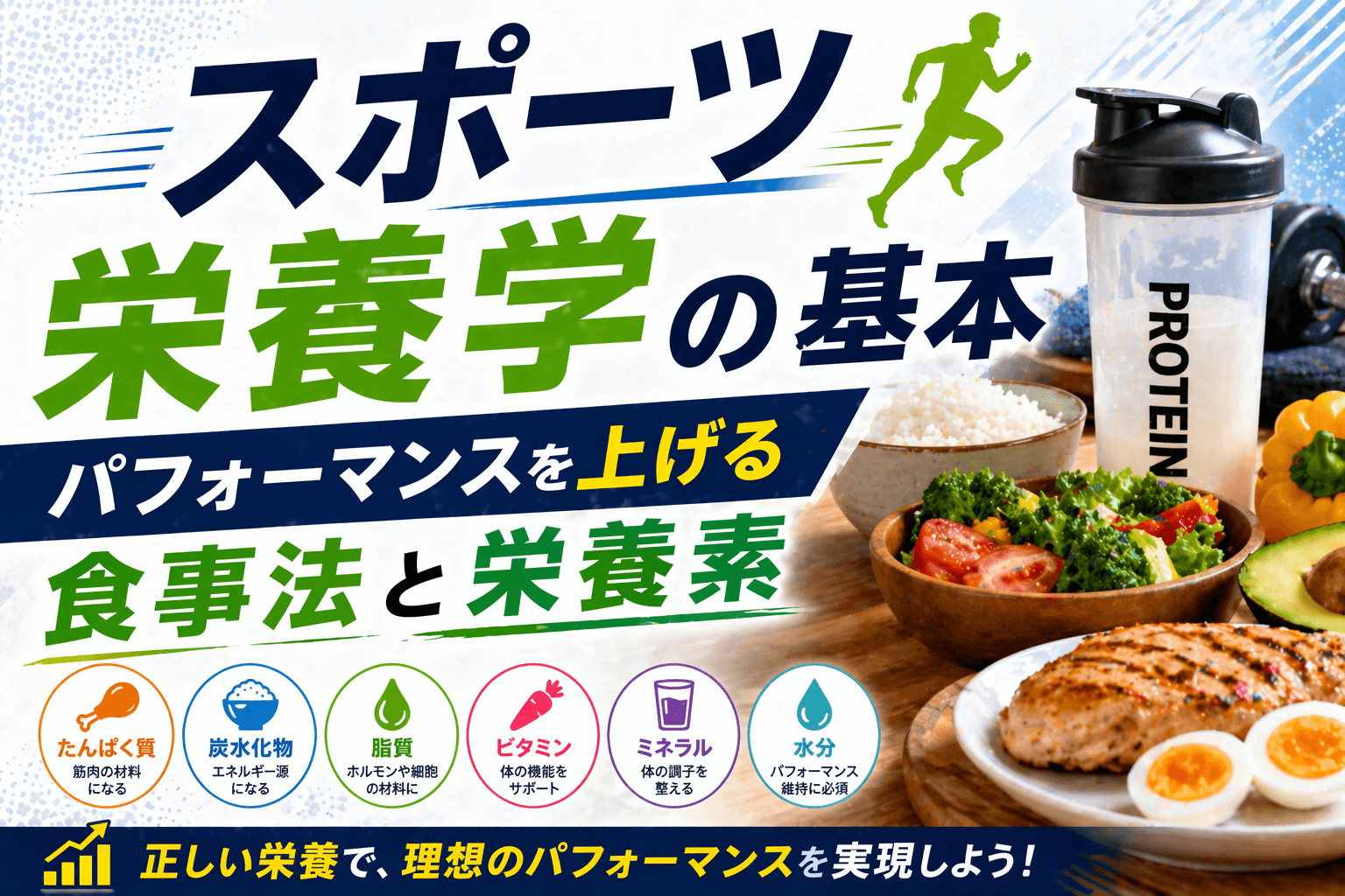 スポーツ栄養学の基本|パフォーマンスを上げる食事法と栄養素