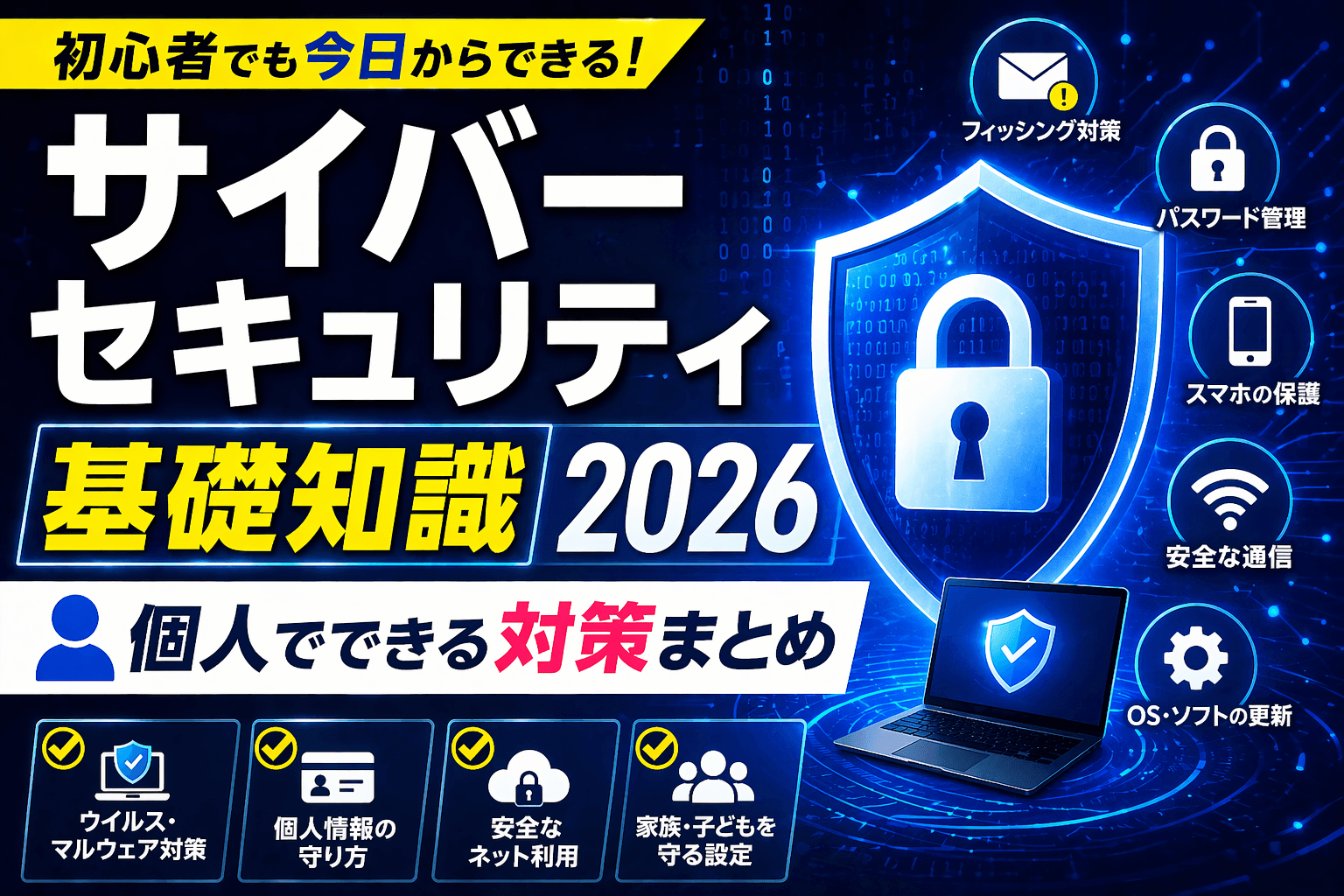 サイバーセキュリティ基礎知識2026|個人でできる対策まとめ